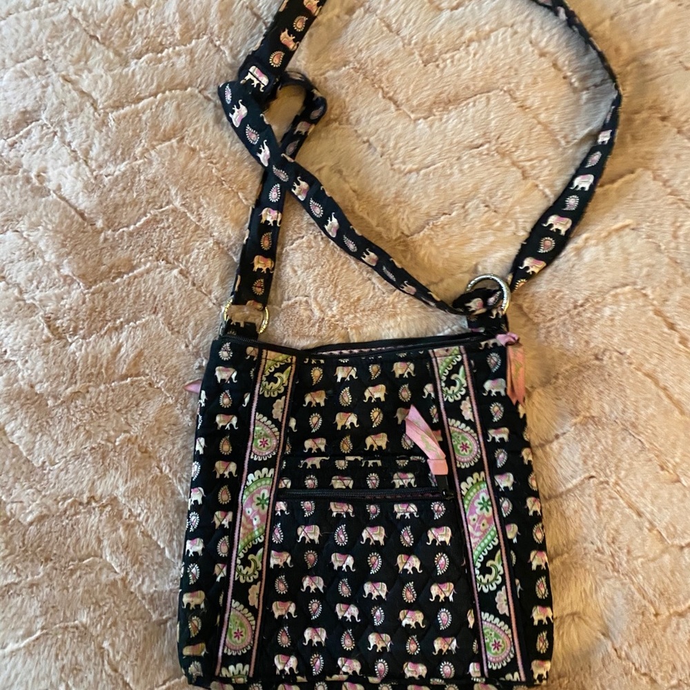 Vera Bradley Large Hipster In Pink Elephants